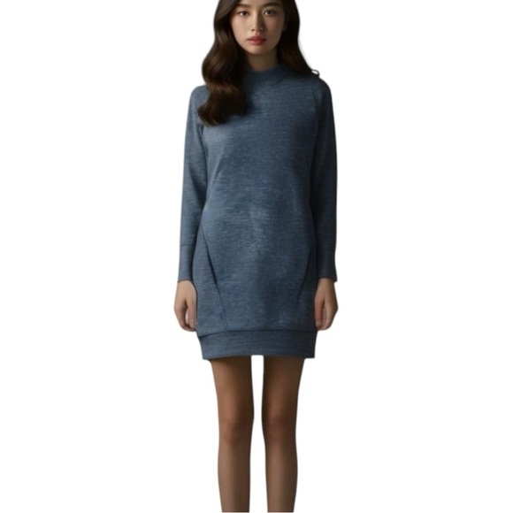 90 Degree by Reflex hoodie short sweatshirt dress  with pockets Grey Sz XL - Picture 1 of 11